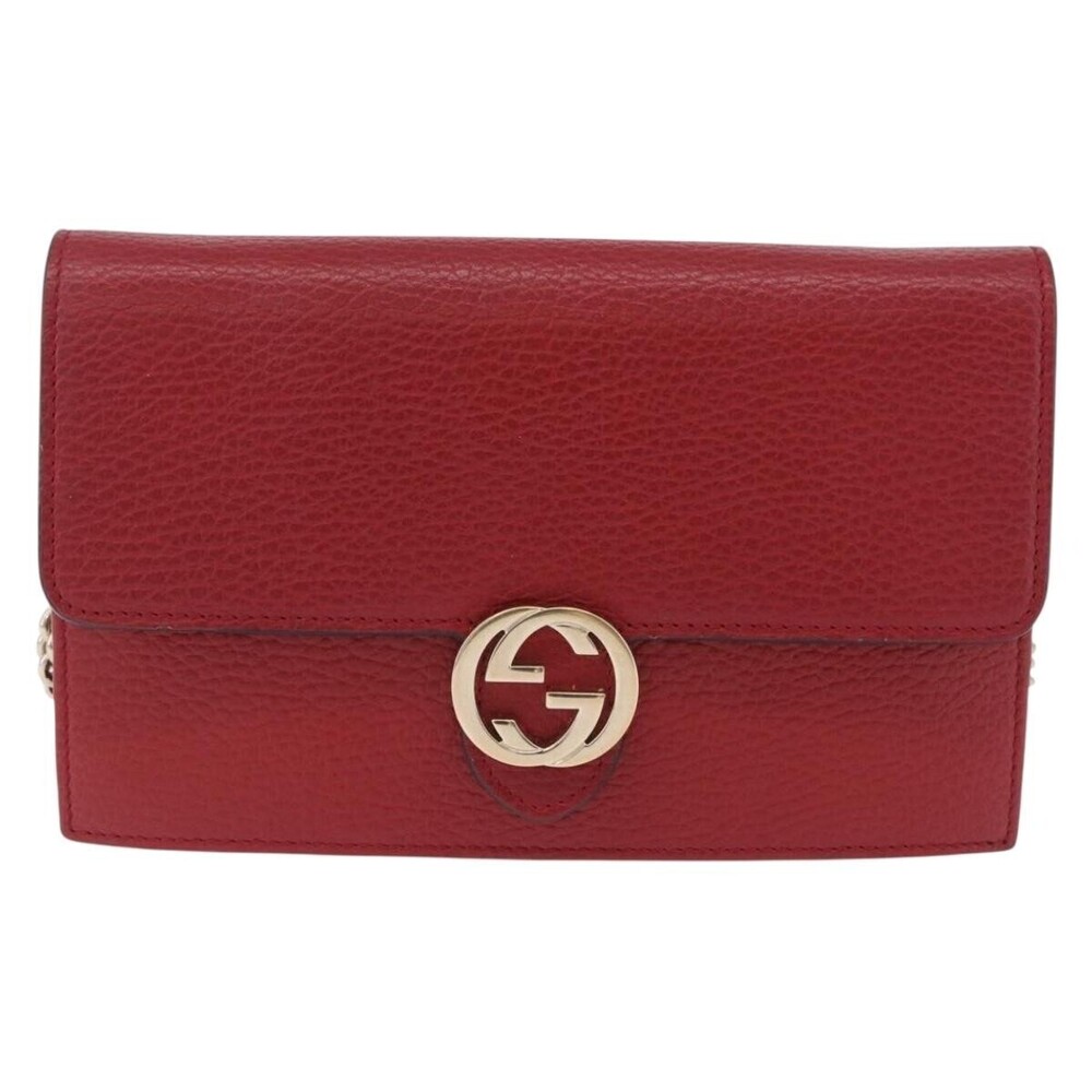Gucci Interlocking Wallet on Chain Leather